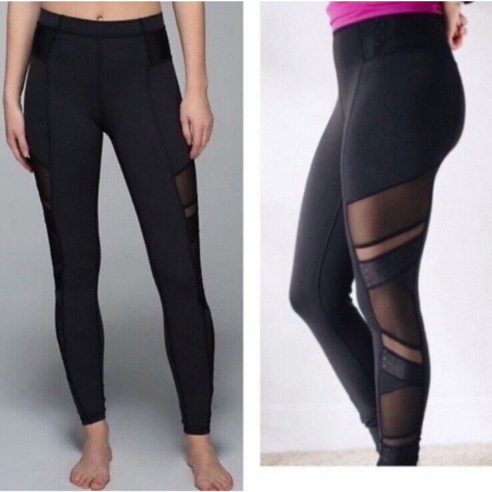 Lululemon Womens 4 Black Just Breathe Full On Luxtreme Mesh Pant